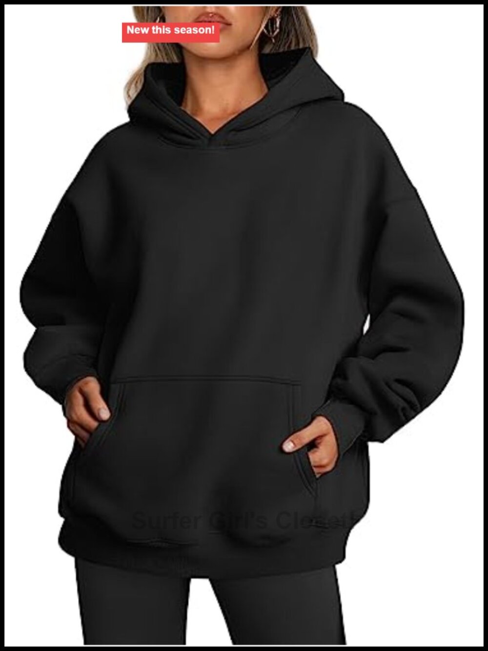 Oversized Fleece Hoodie 50% Polyester 50% Cotton Pullover Sweatshirt